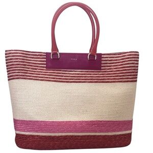 Furla Straw Shopper Beach Tote